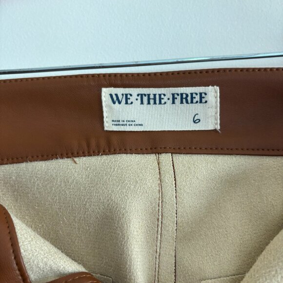 NWT Free People High Waist Faux Leather Flare Pants 6 - Picture 5 of 6